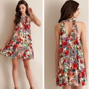ENTRO Floral Tunic Dress NWT sz L